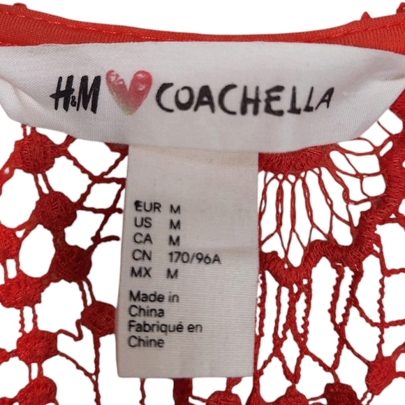 H&M COACHELLA DRESS ORANGE CROCHET STYLE COVER UP SZ M - Picture 10 of 10